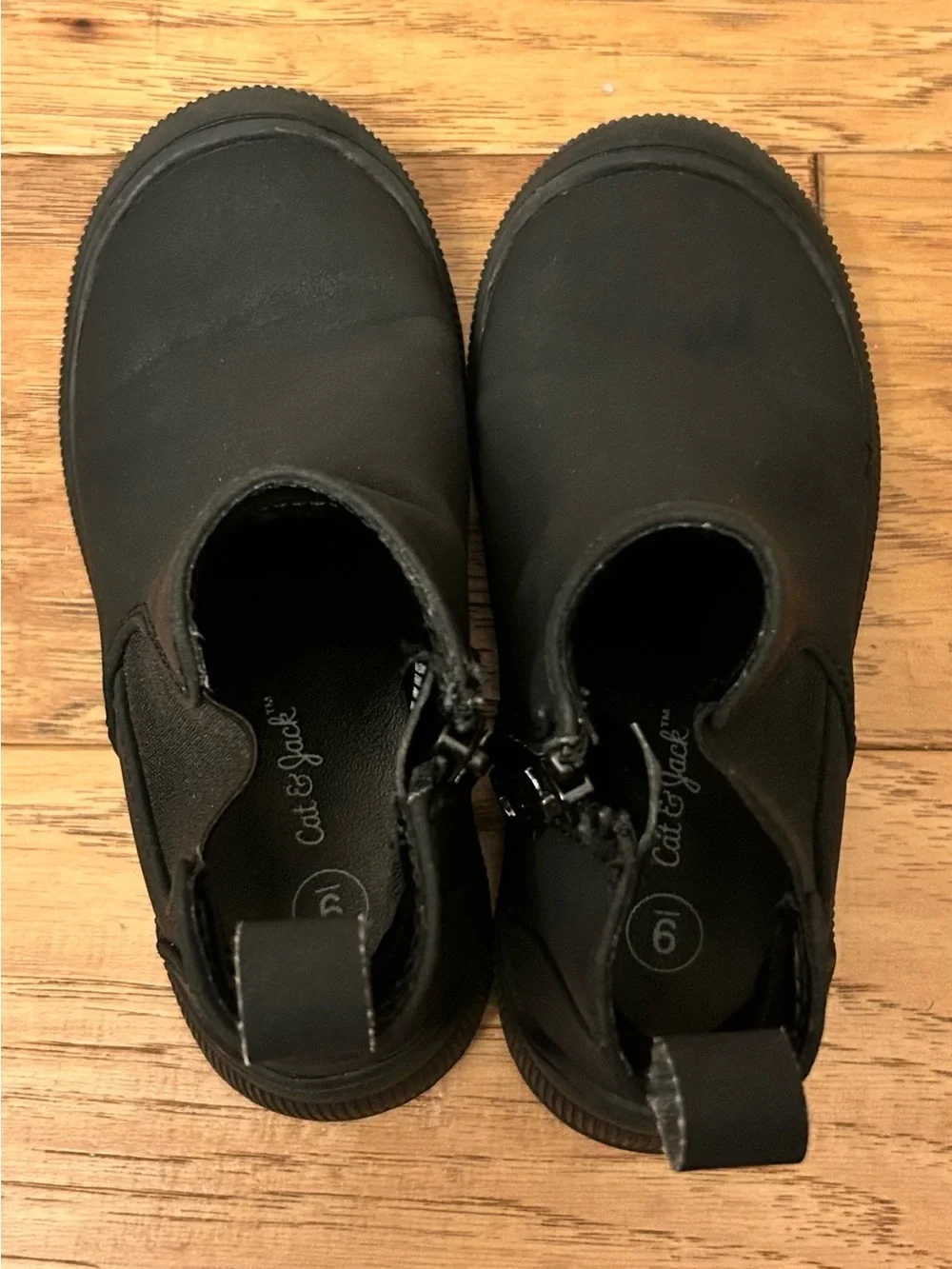 Cat & Jack Toddler Kids Black Slip-On Chelsea Boots Size 9T